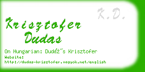 krisztofer dudas business card